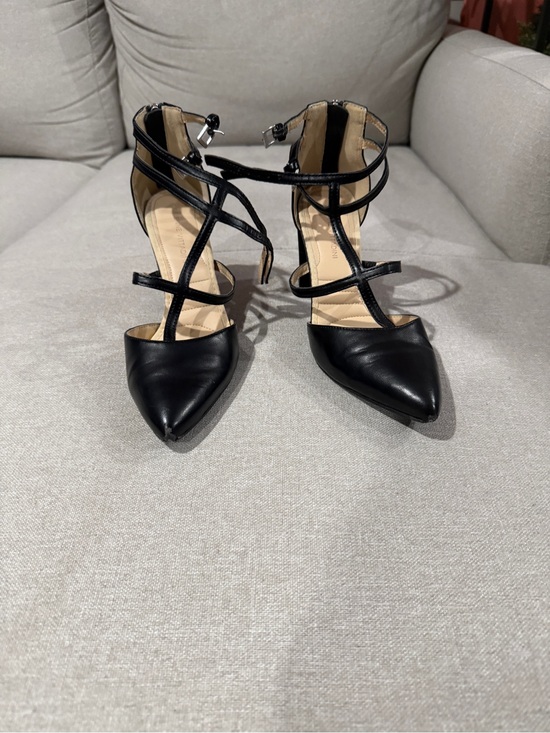 Adrienne Vittadini Shoes - Black Pointed Toe Strappy Women's Heels